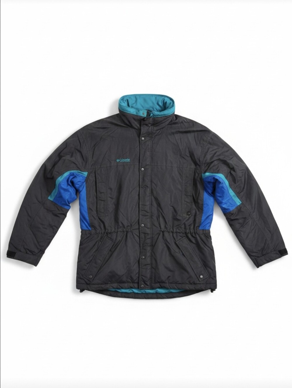 Vintage Columbia Sportswear Long’s Peak Jacket Mens XL Charcoal Gray Teal